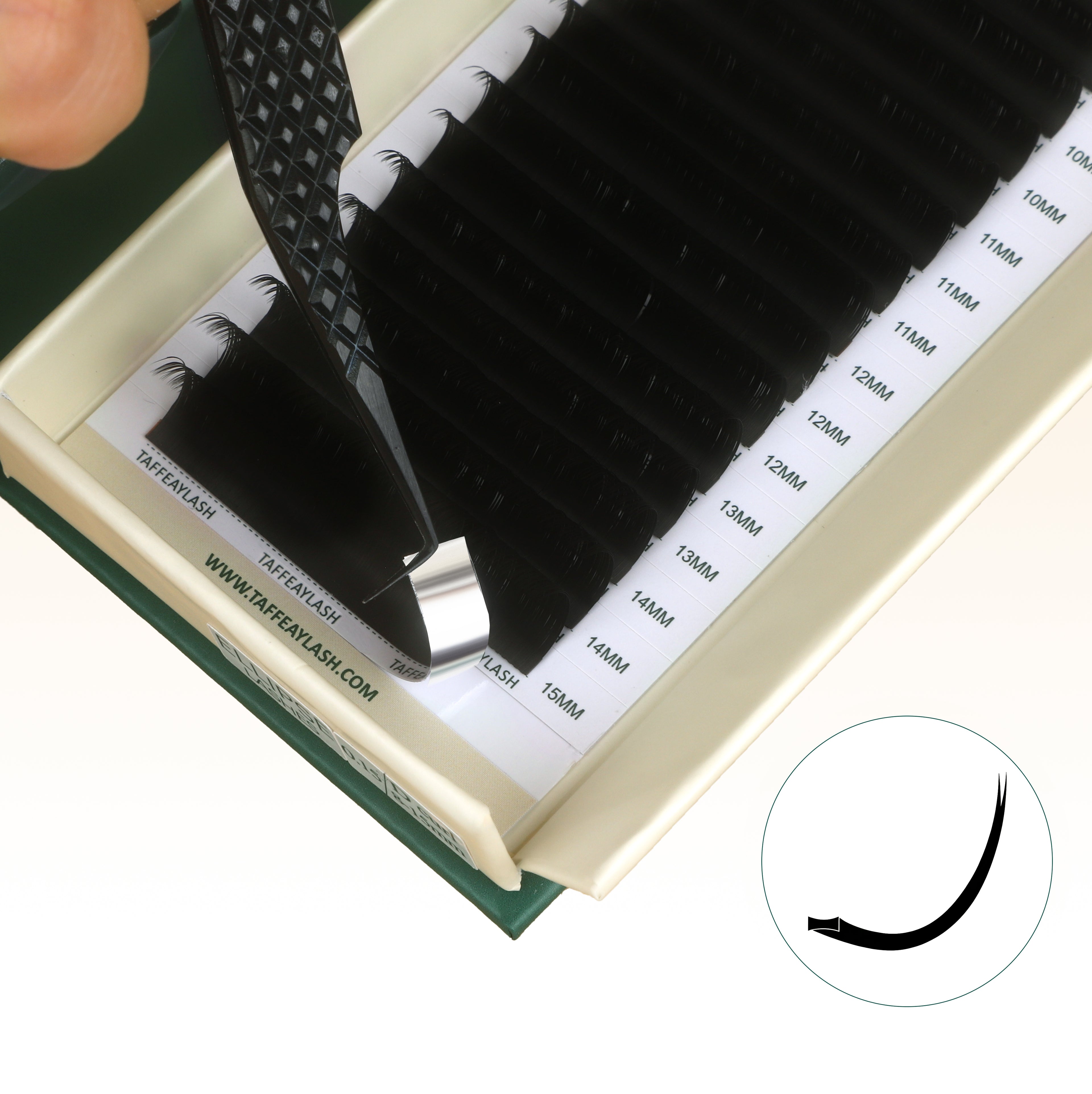 0.15MM Ellipse Flat Super Matte Black Lashes Extensions (16Rows)