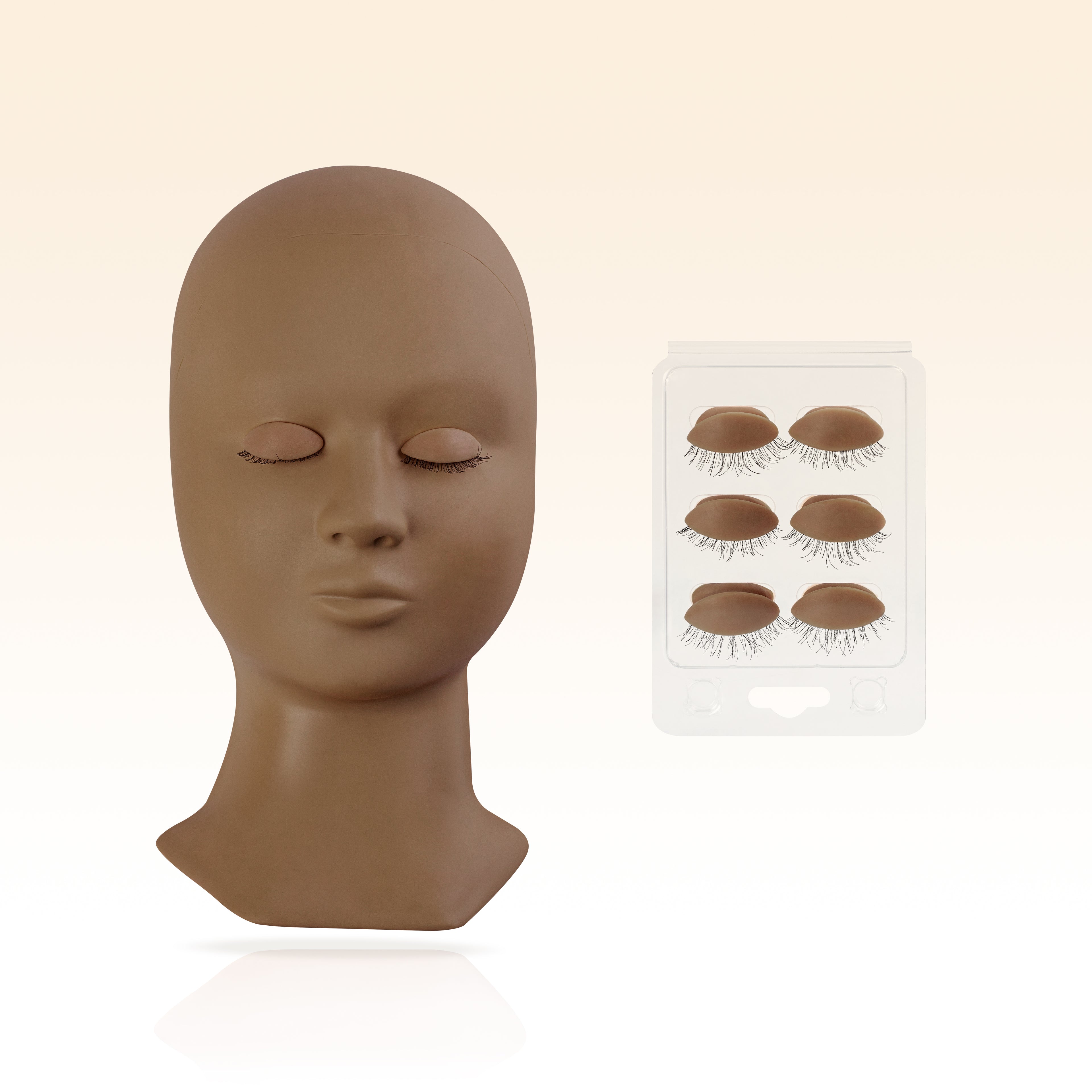 Taffeay Chocolate Training Mannequin With 6 Pcs Eyelids