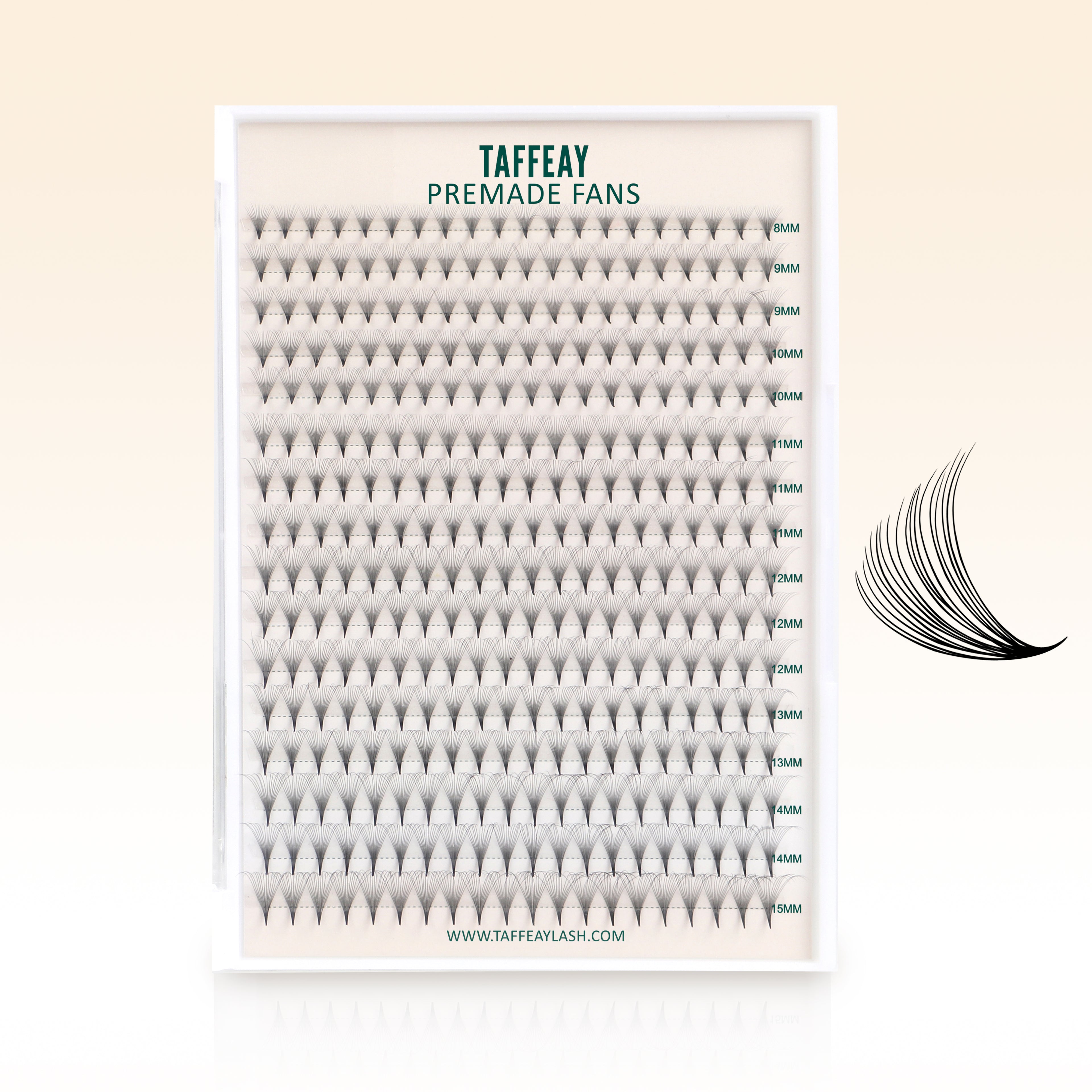 Taffeay 16D Premade Volume Pointy Base Lash Fans (320 fans)