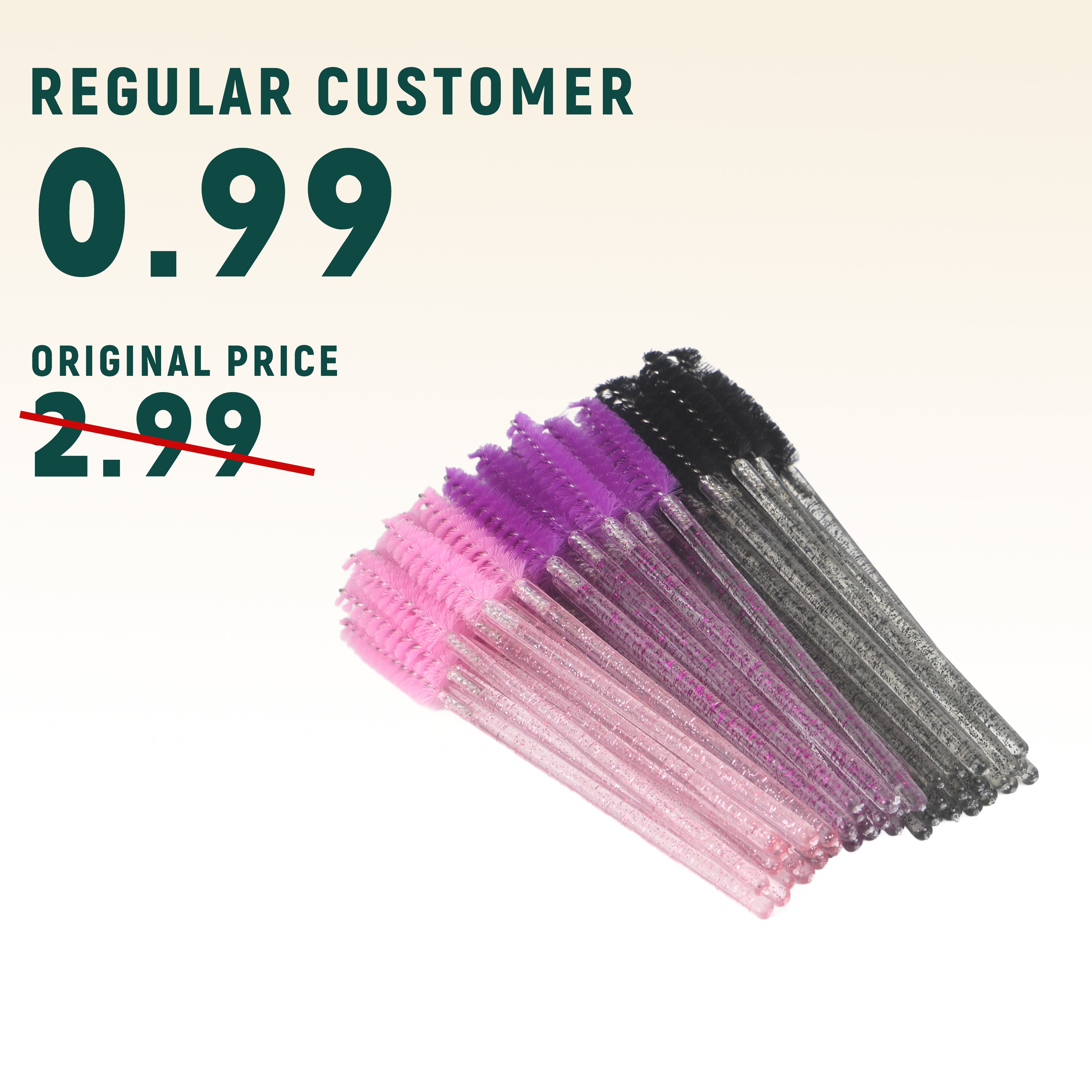 Limited 5 Items For Regulars Eyelash Glitter Mascara Brush (50pcs/pack)