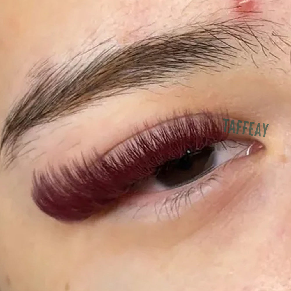 Limited 5 Items For Regulars Dark Red Colored Lashes Extensions