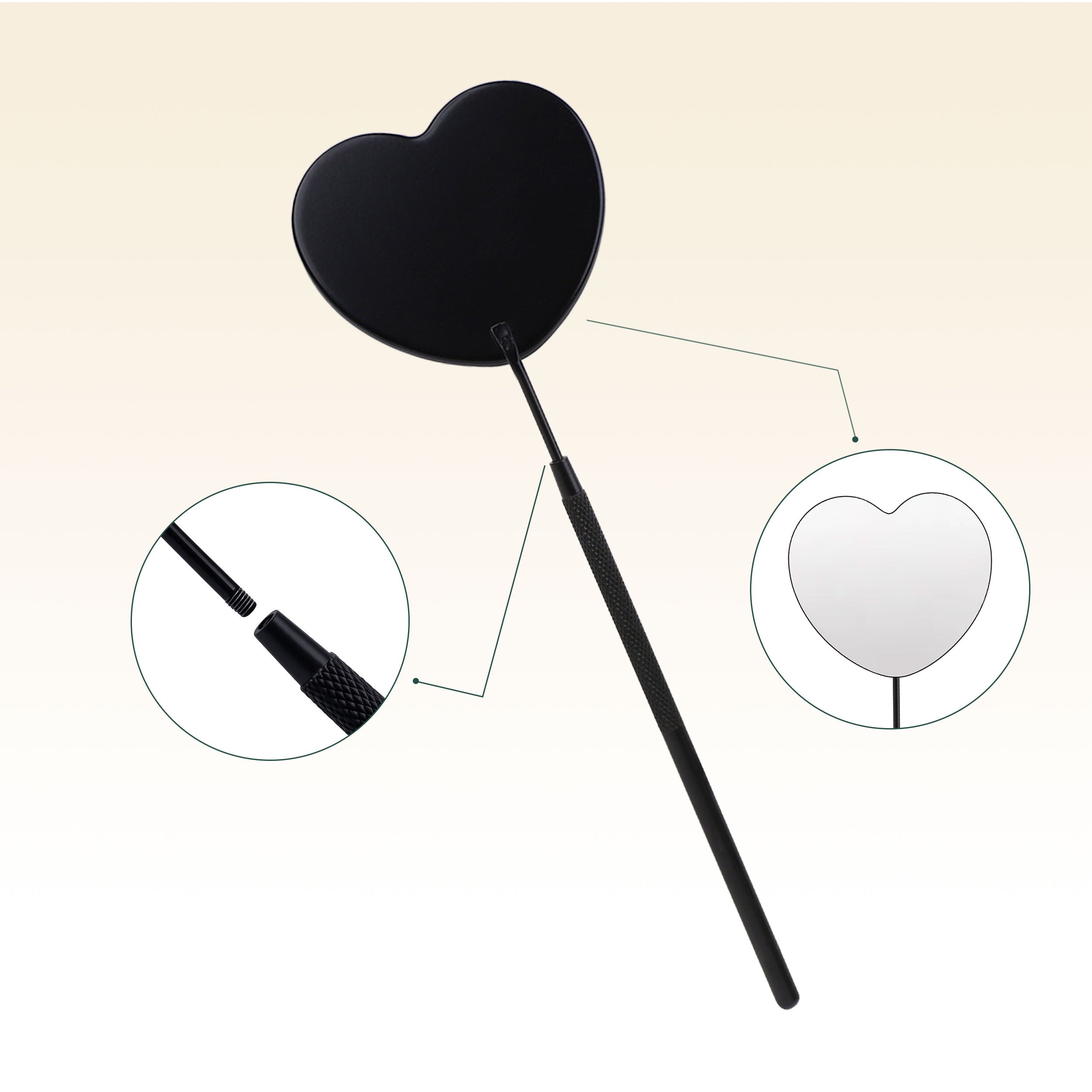 Heart-shaped Rotating Stainless Steel Lash Mirror