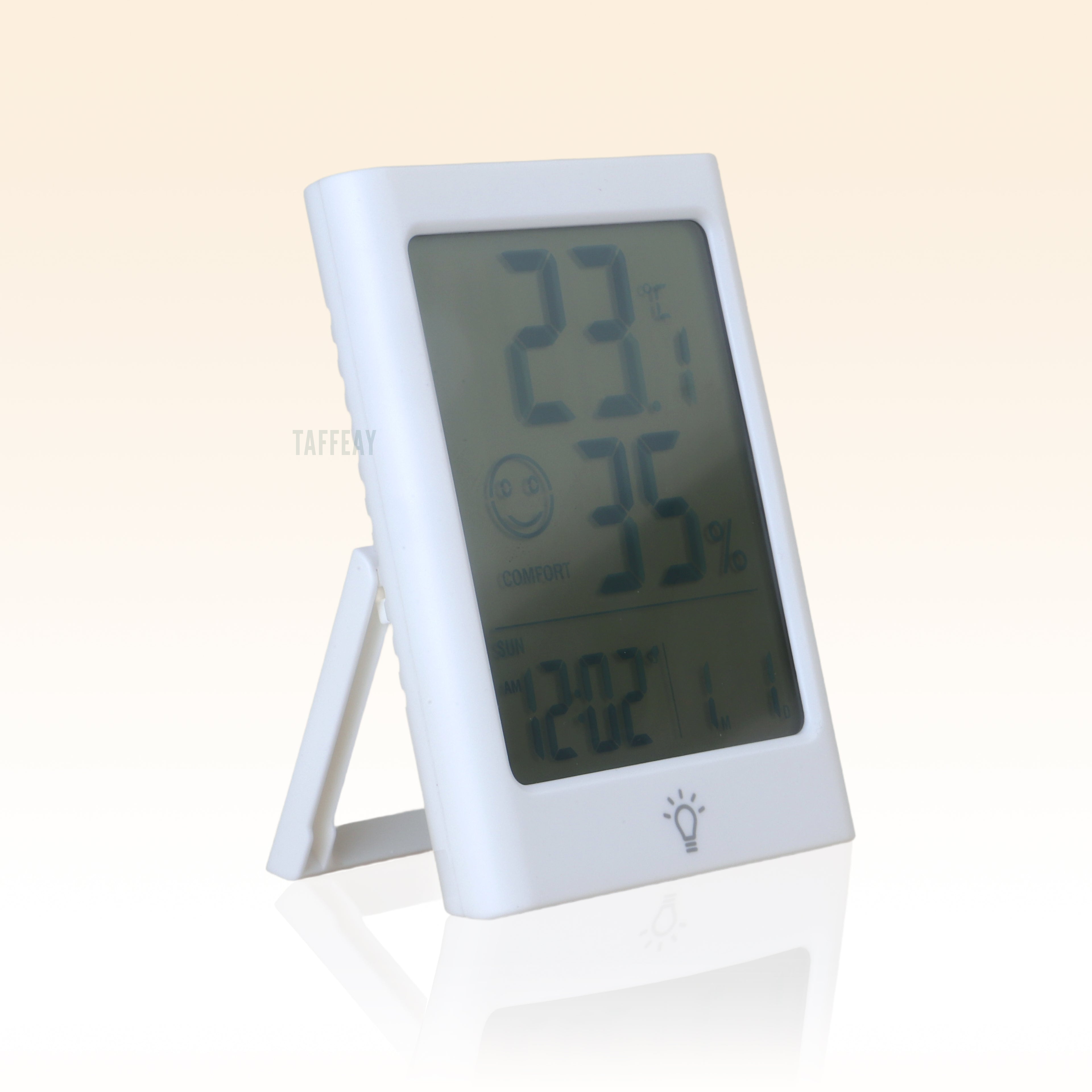 Taffeay Intelligent Temperature And Humidity Meter With Alarm Clock