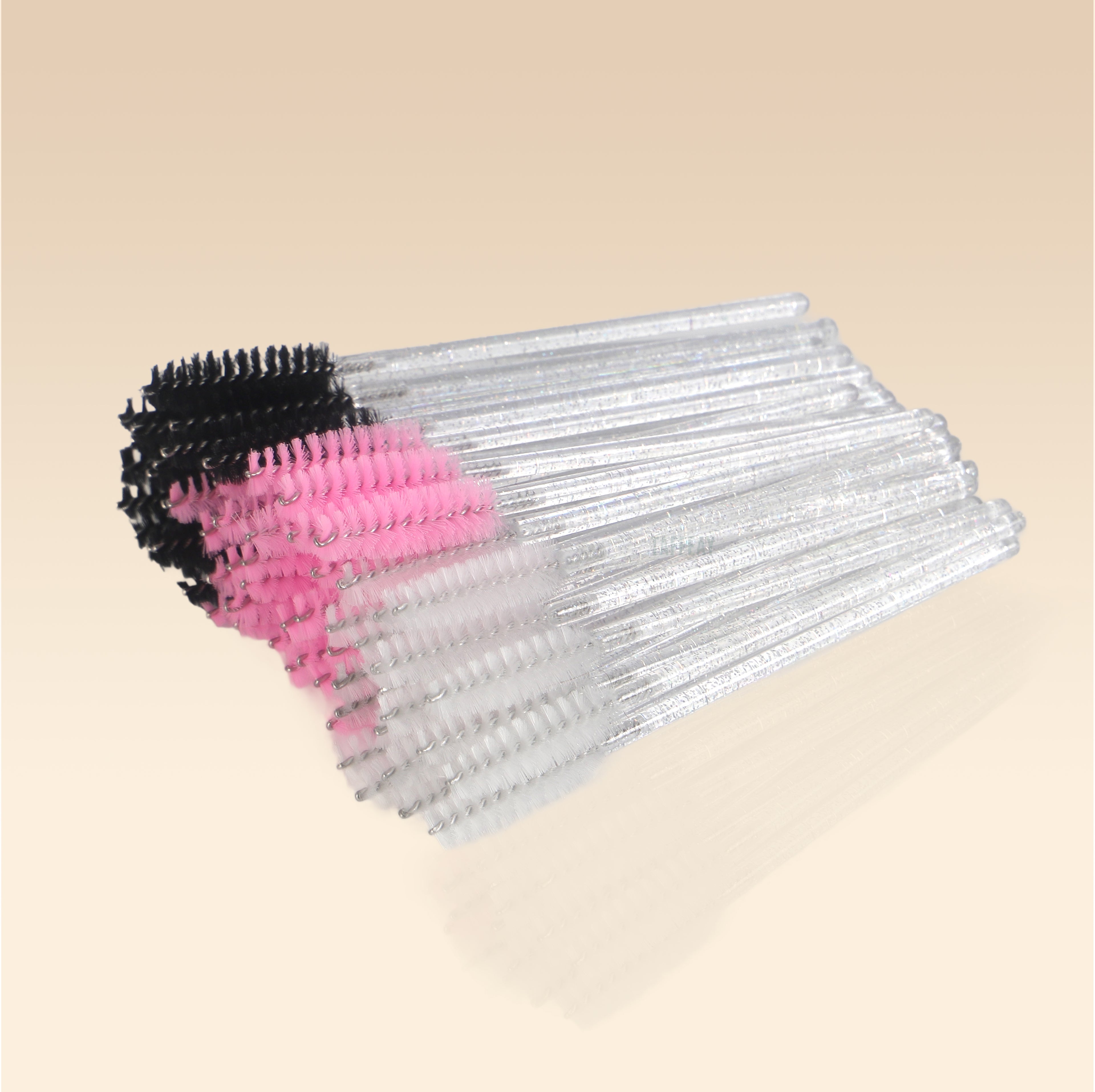 Taffeay White Pole Eyelash Glitter Mascara Brush (50pcs/pack)