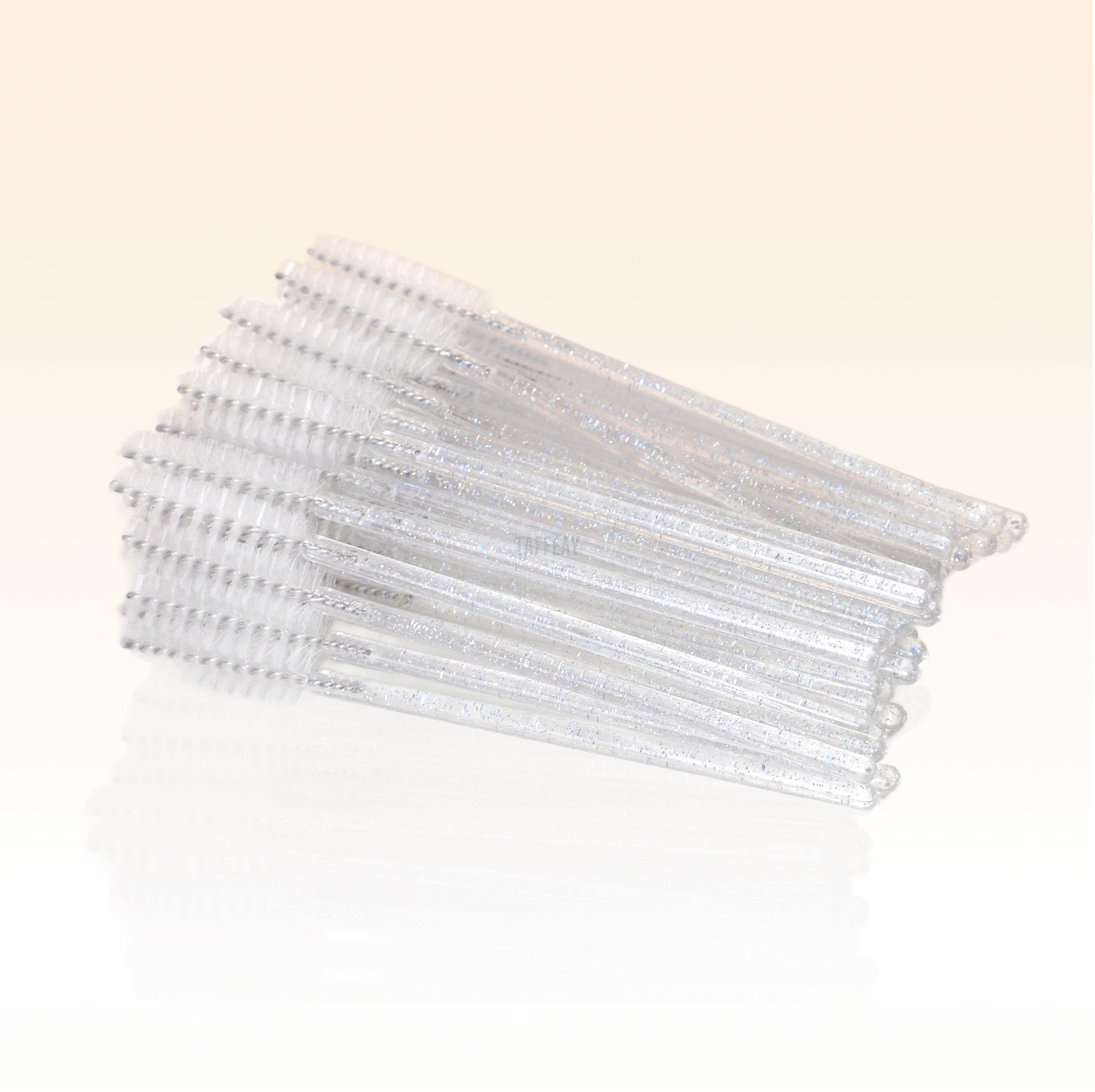 Taffeay White Pole Eyelash Glitter Mascara Brush (50pcs/pack)