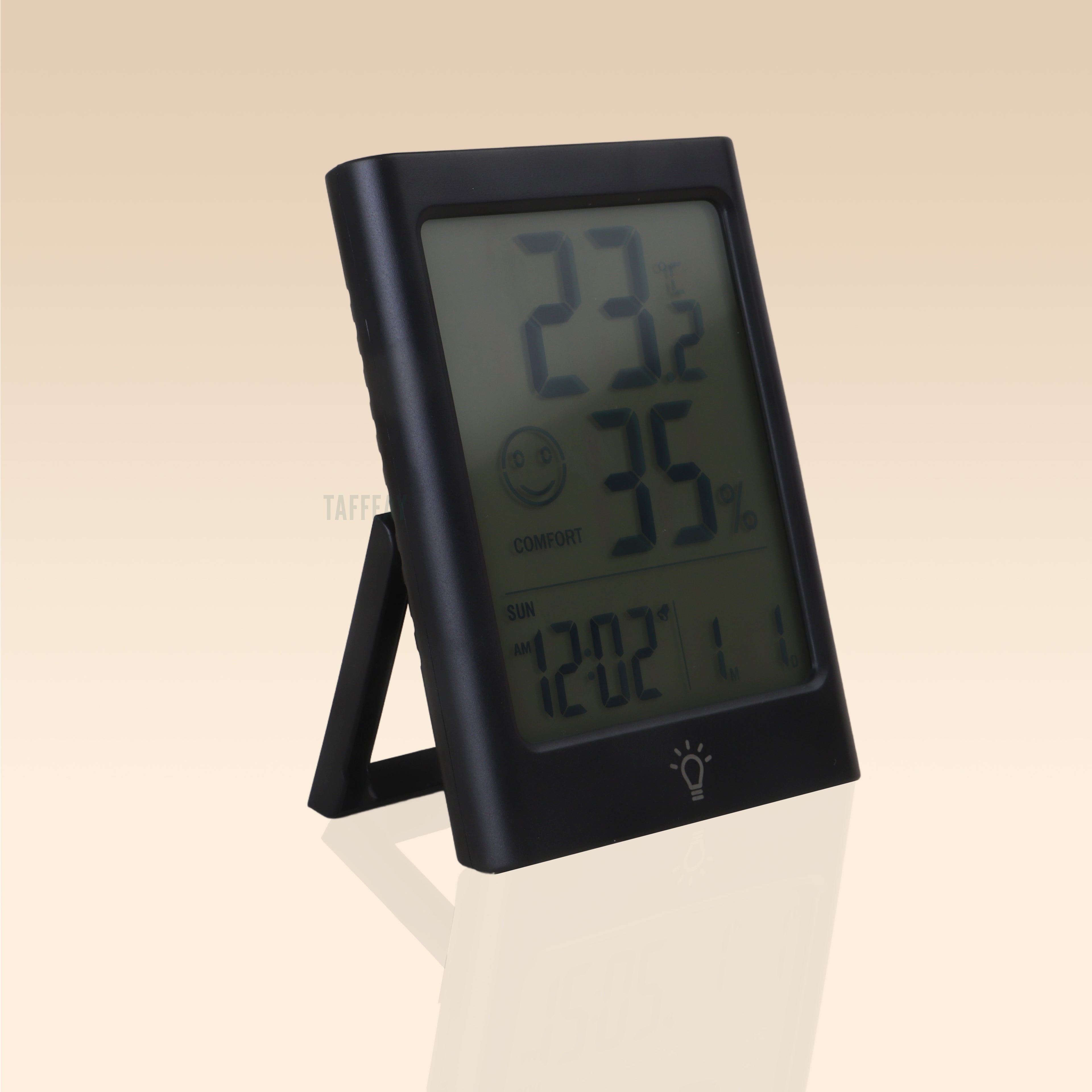 Taffeay Intelligent Temperature And Humidity Meter With Alarm Clock
