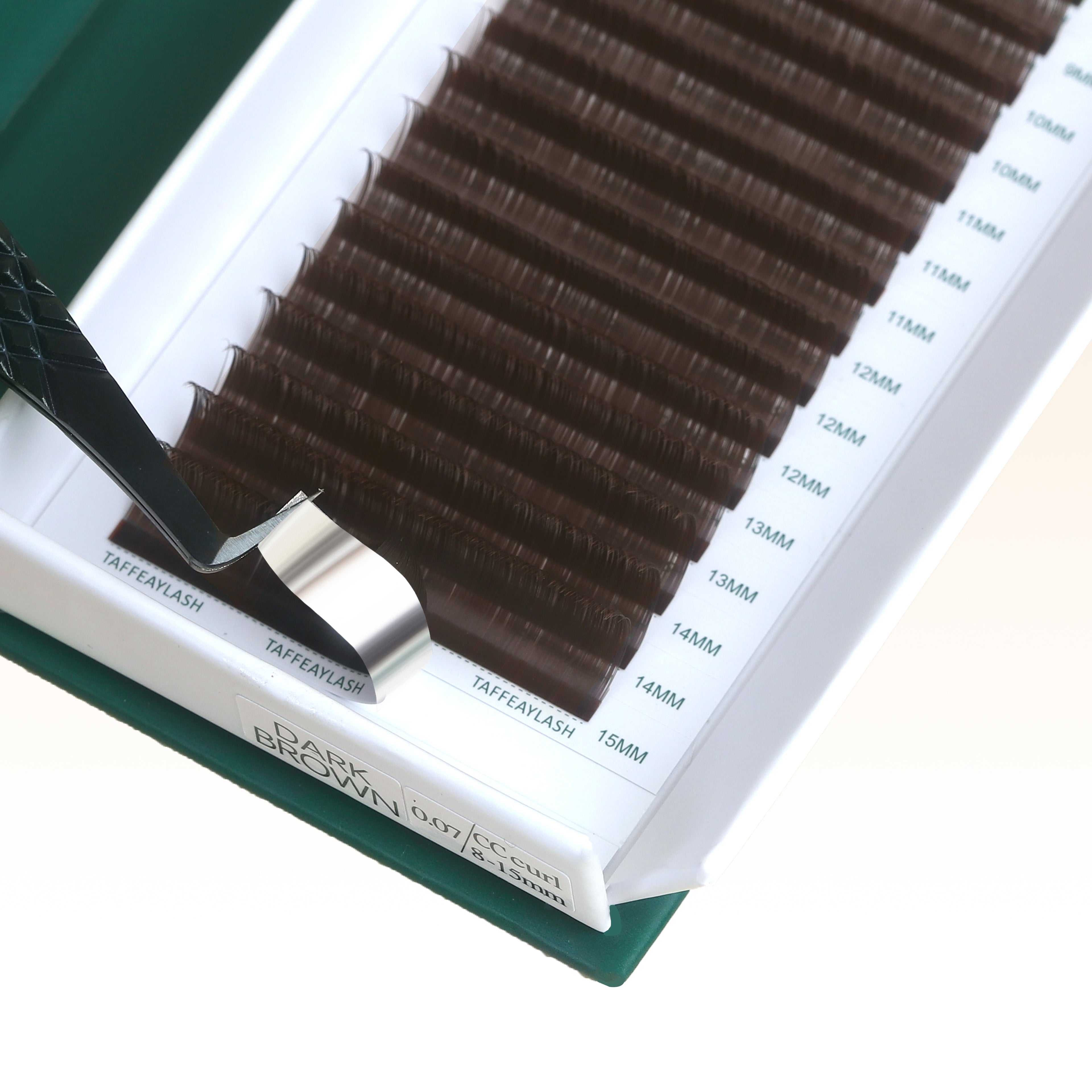 Taffeay Dark Brown Colored Lashes Extensions (16Rows)
