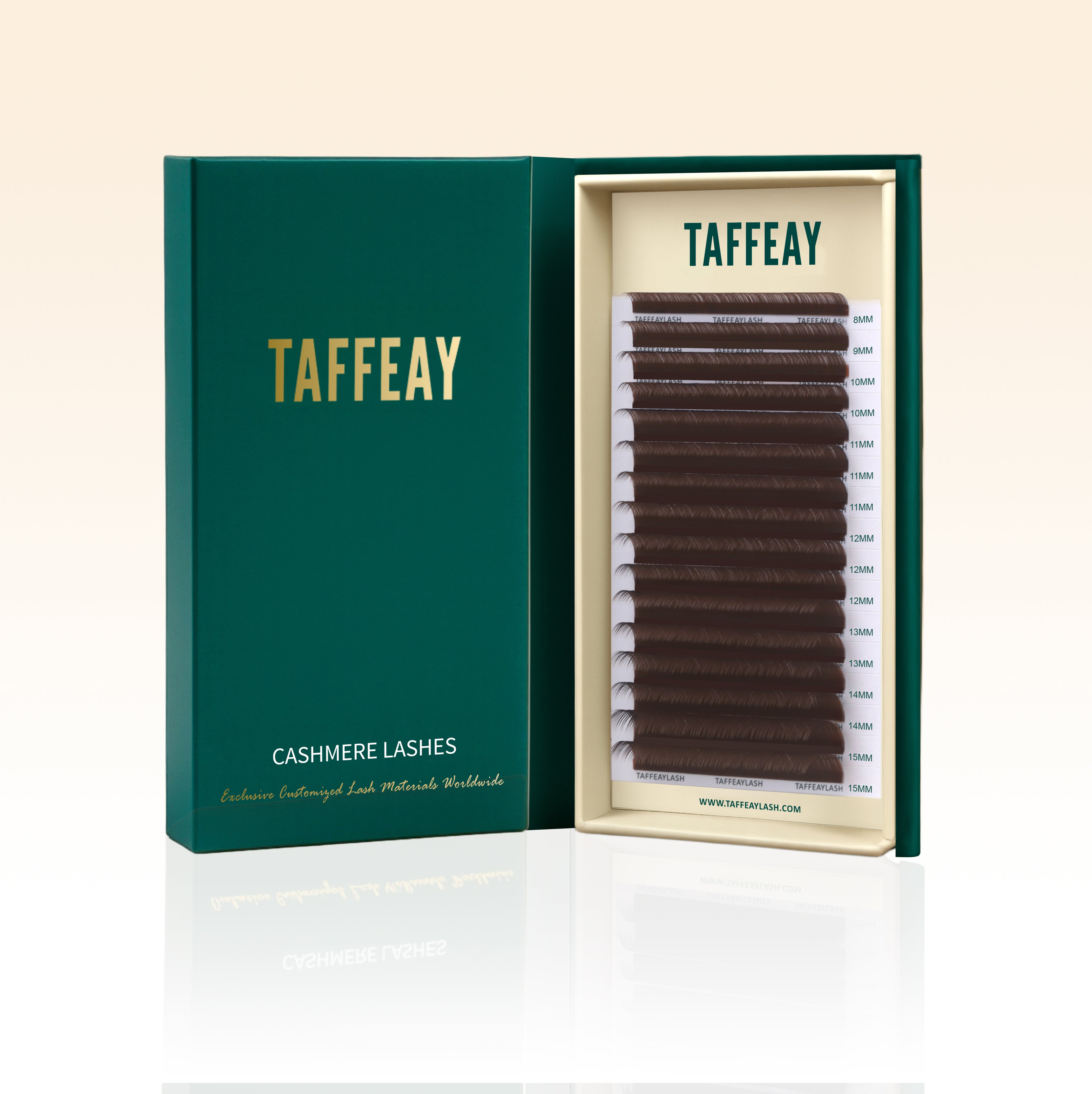 Light Brown Colored Lashes Extensions (16Rows)