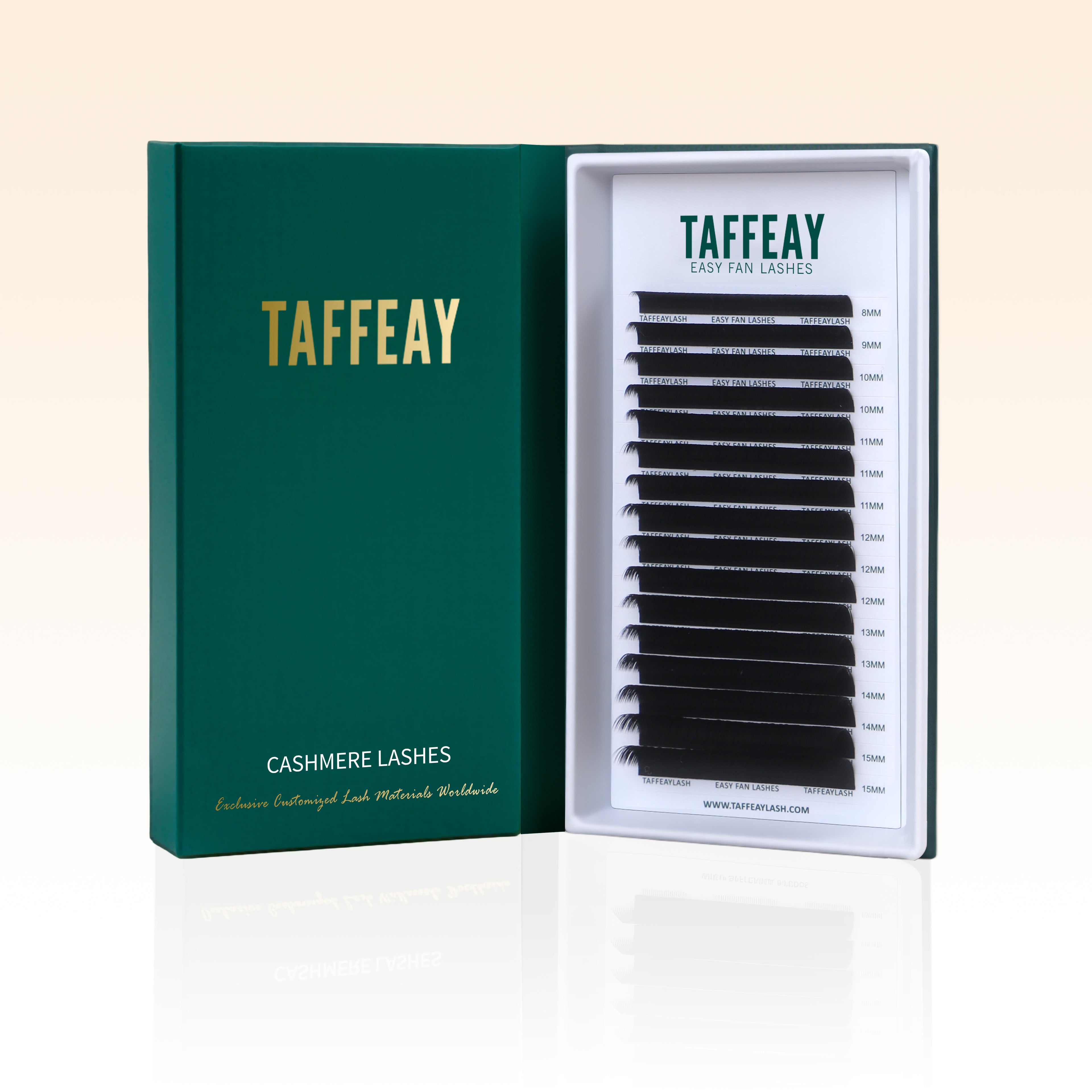 Taffeay Easy Fan Super Matte Black Volume Lashes Extensions (16 Rows)