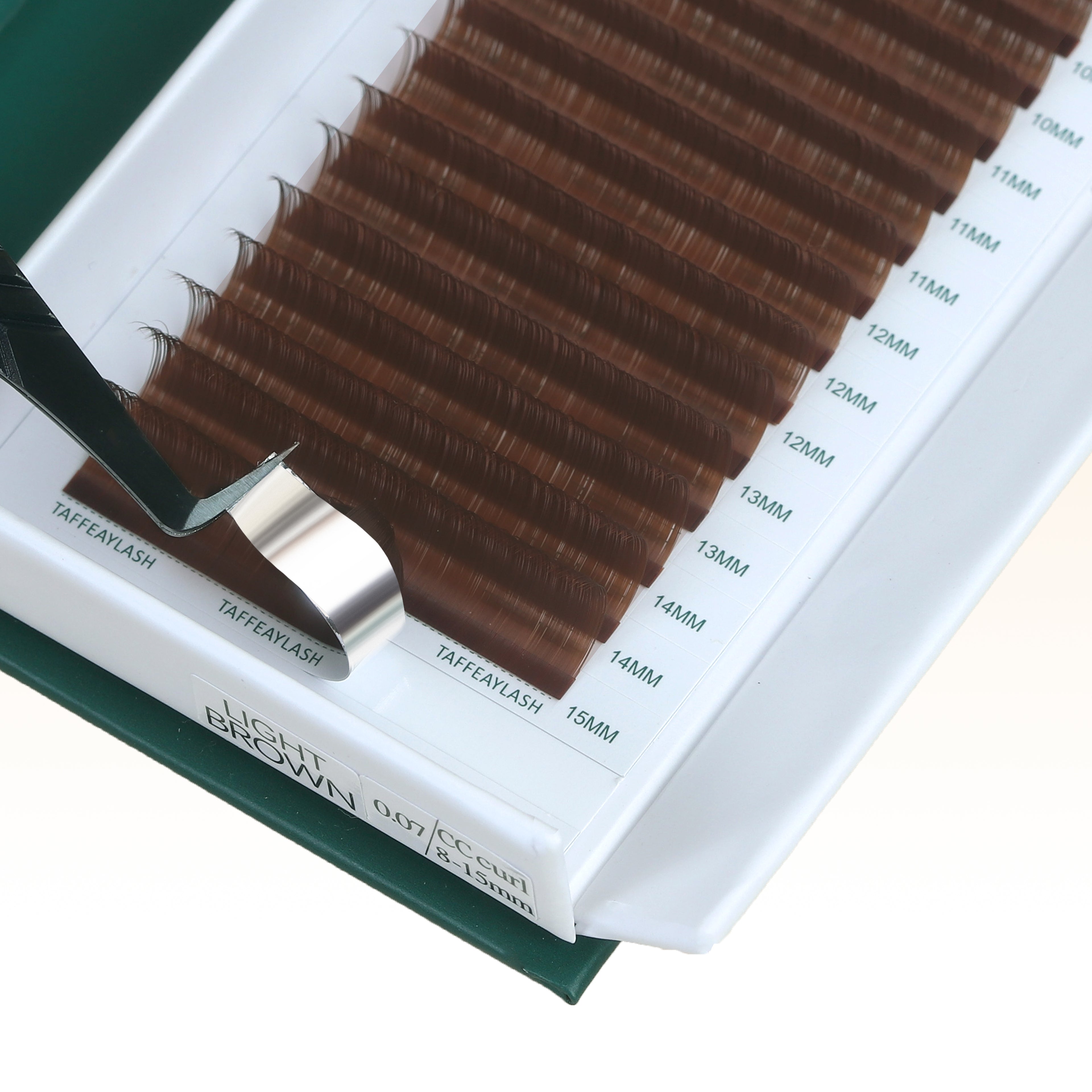 Taffeay Light Brown Colored Lashes Extensions (16Rows)