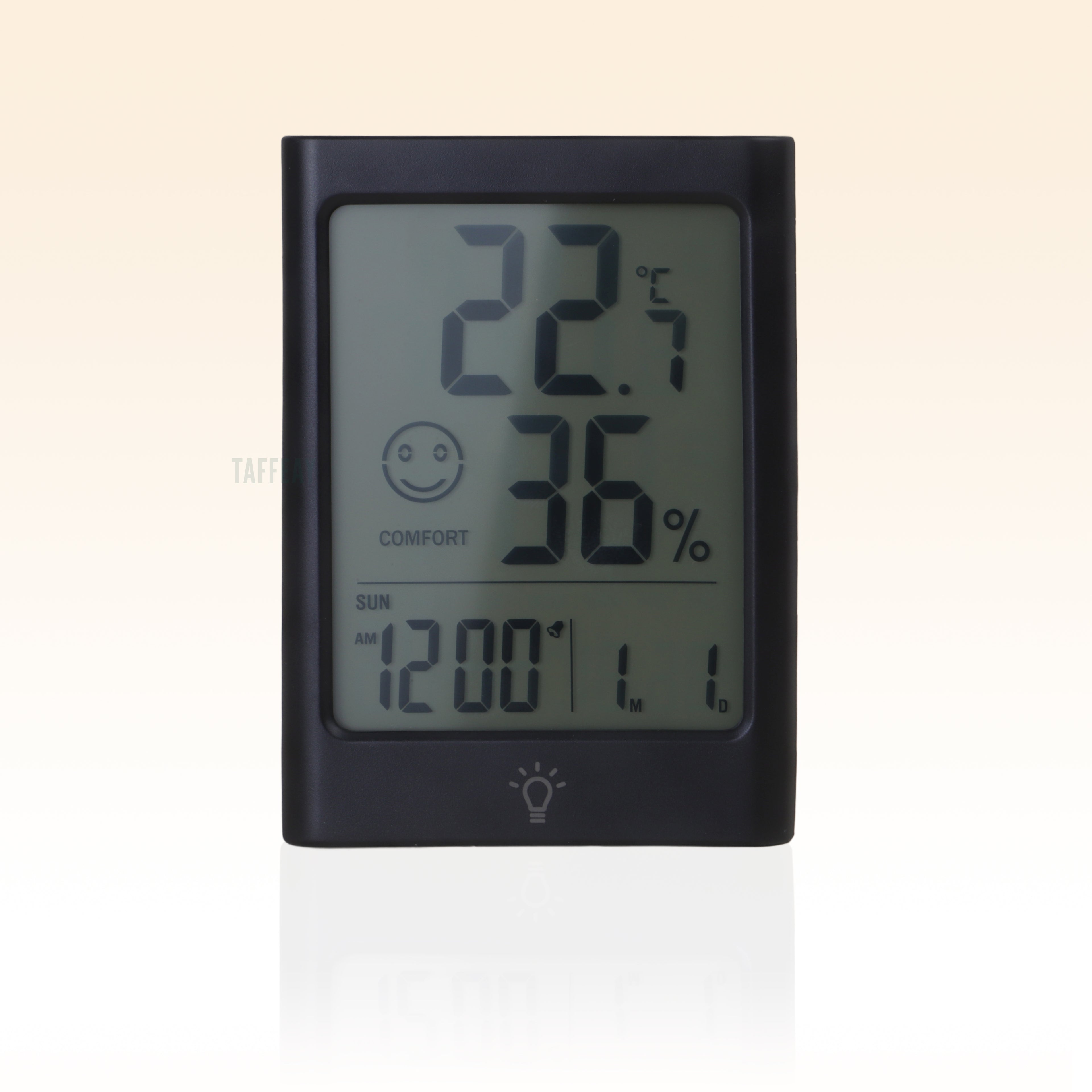 Taffeay Intelligent Temperature And Humidity Meter With Alarm Clock