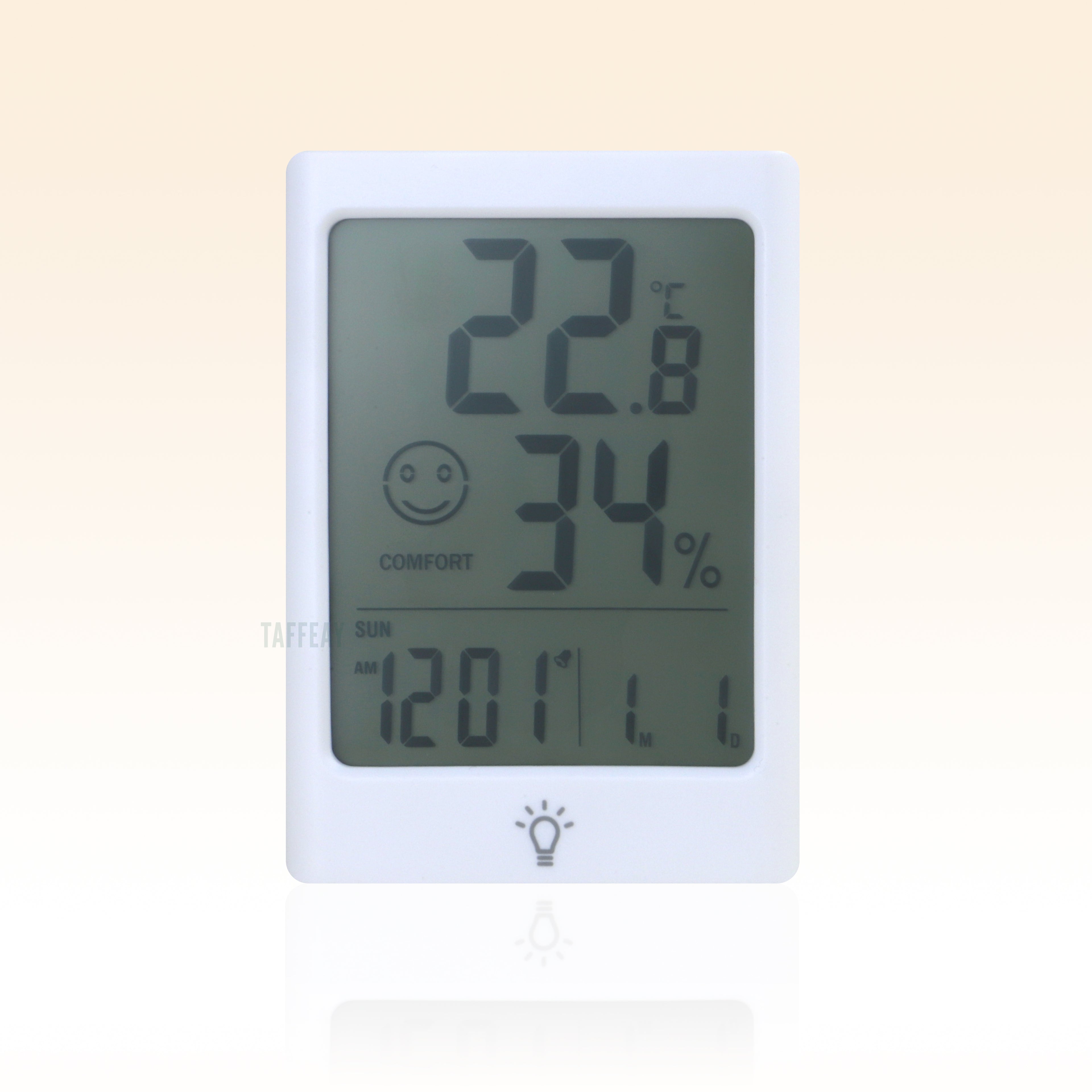 Taffeay Intelligent Temperature And Humidity Meter With Alarm Clock