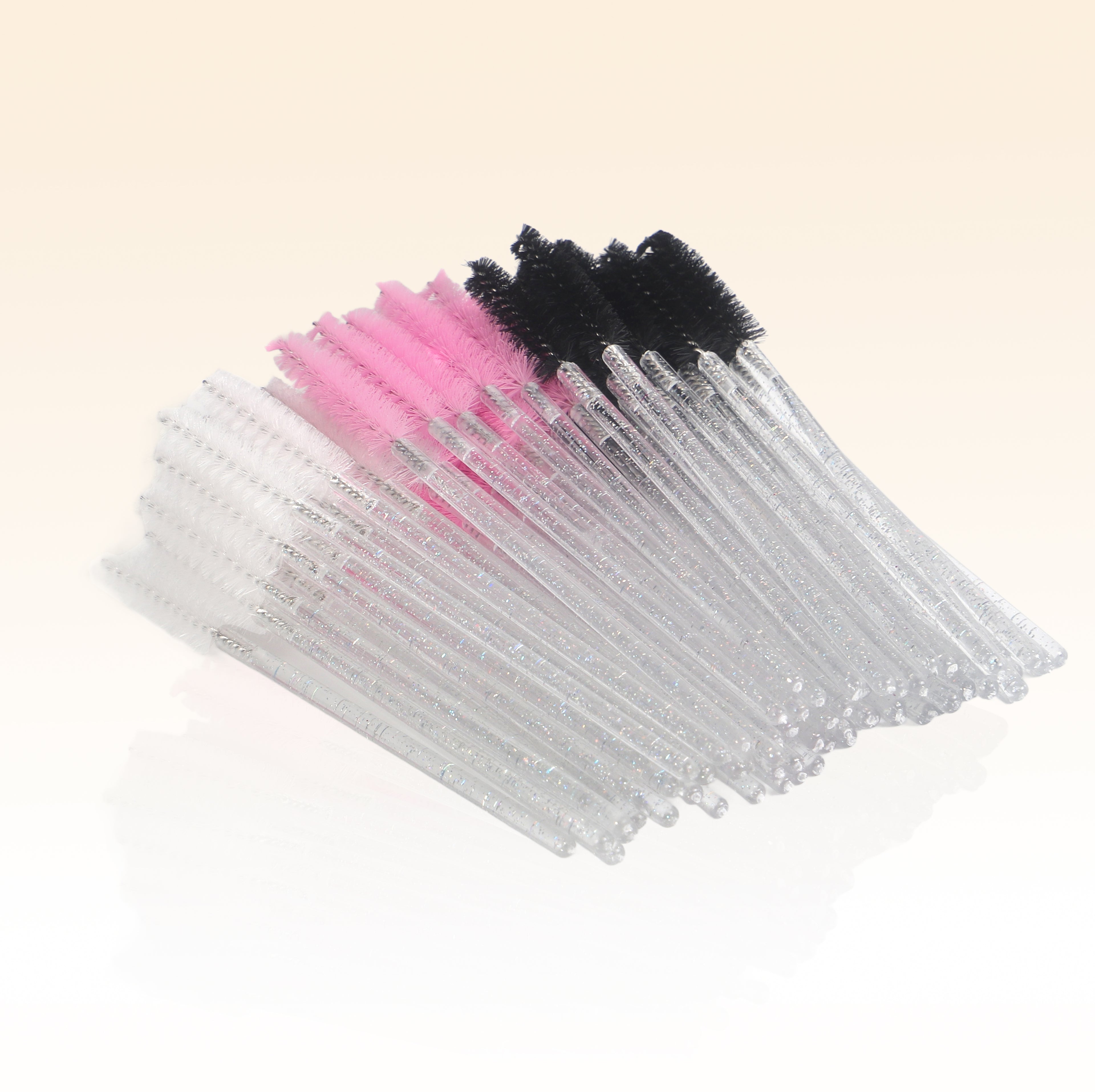 Taffeay White Pole Eyelash Glitter Mascara Brush (50pcs/pack)