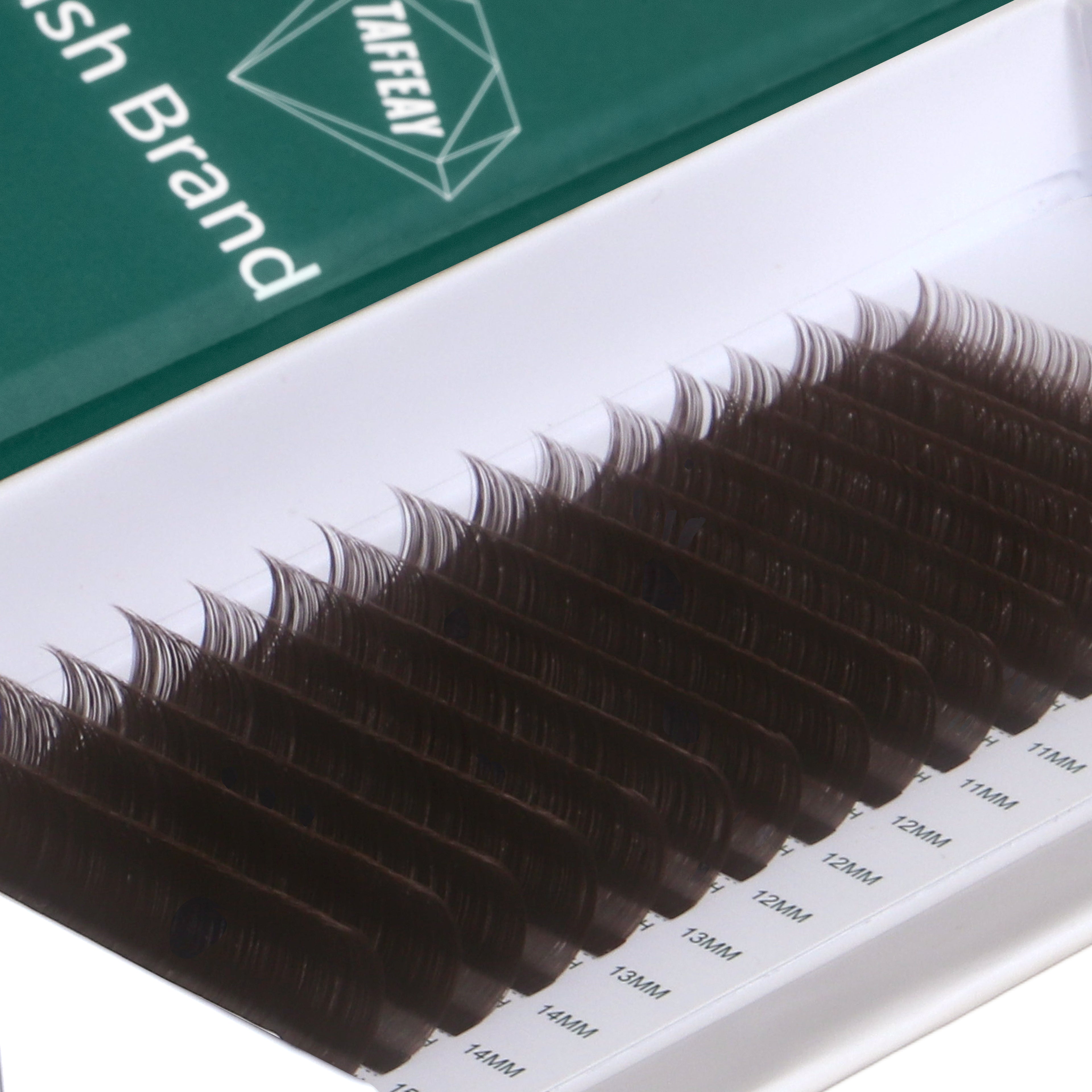 Taffeay Dark Brown Colored Lashes Extensions (16Rows)