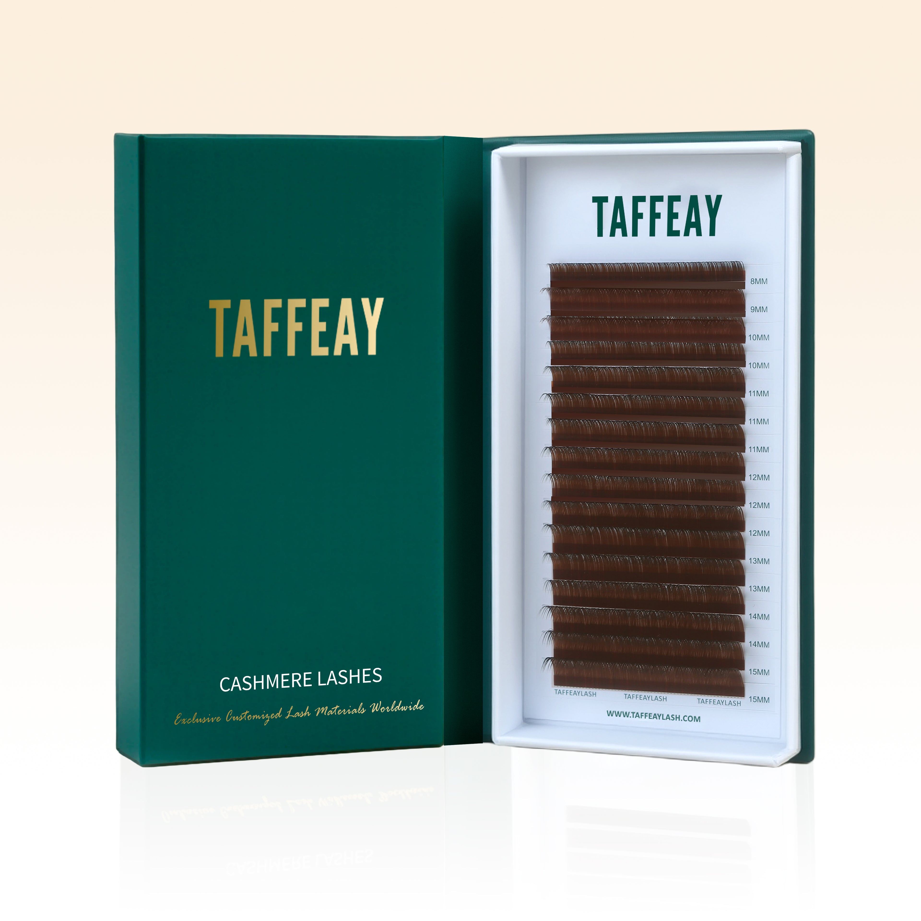 Taffeay Light Brown Colored Lashes Extensions (16Rows)
