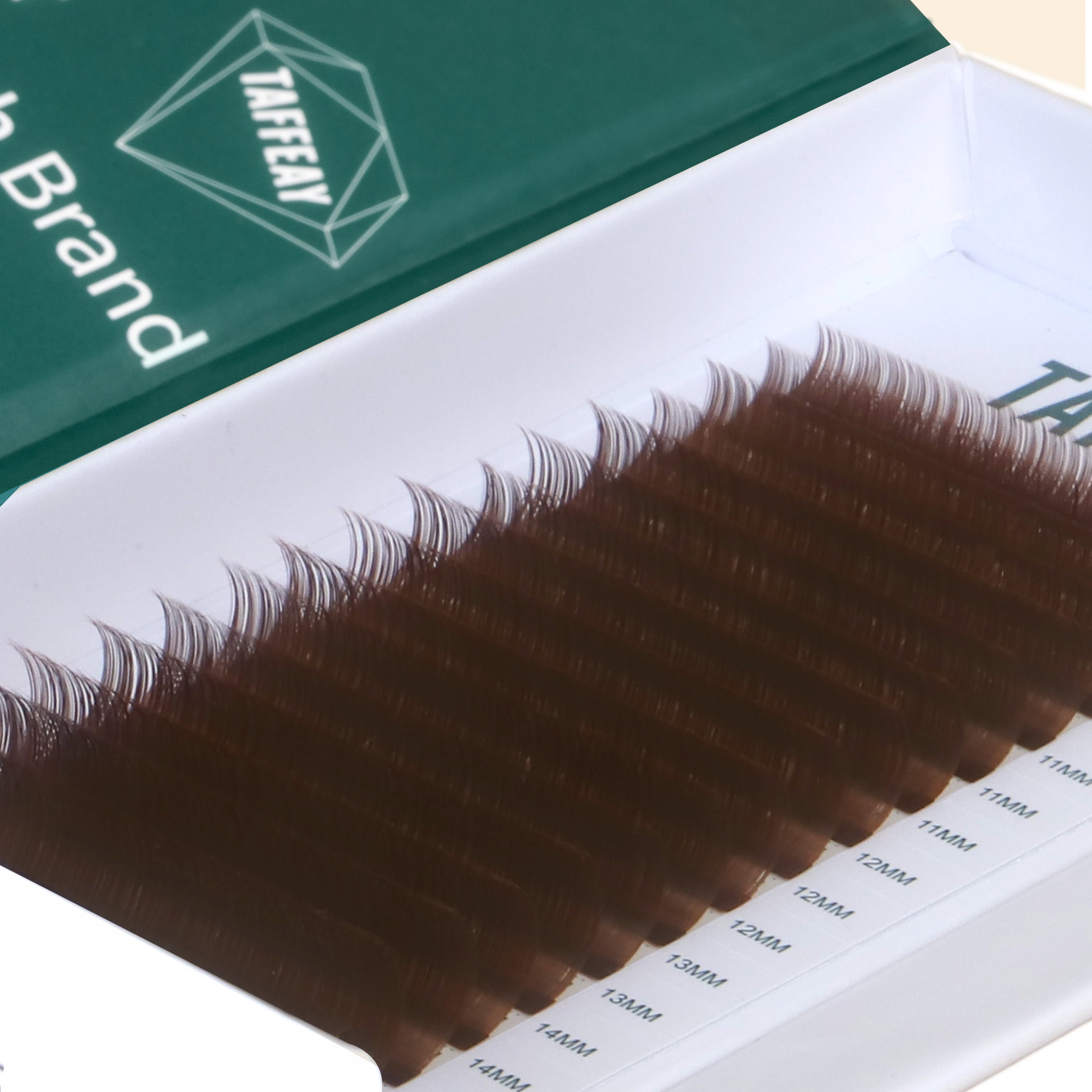 Taffeay Light Brown Colored Lashes Extensions (16Rows)