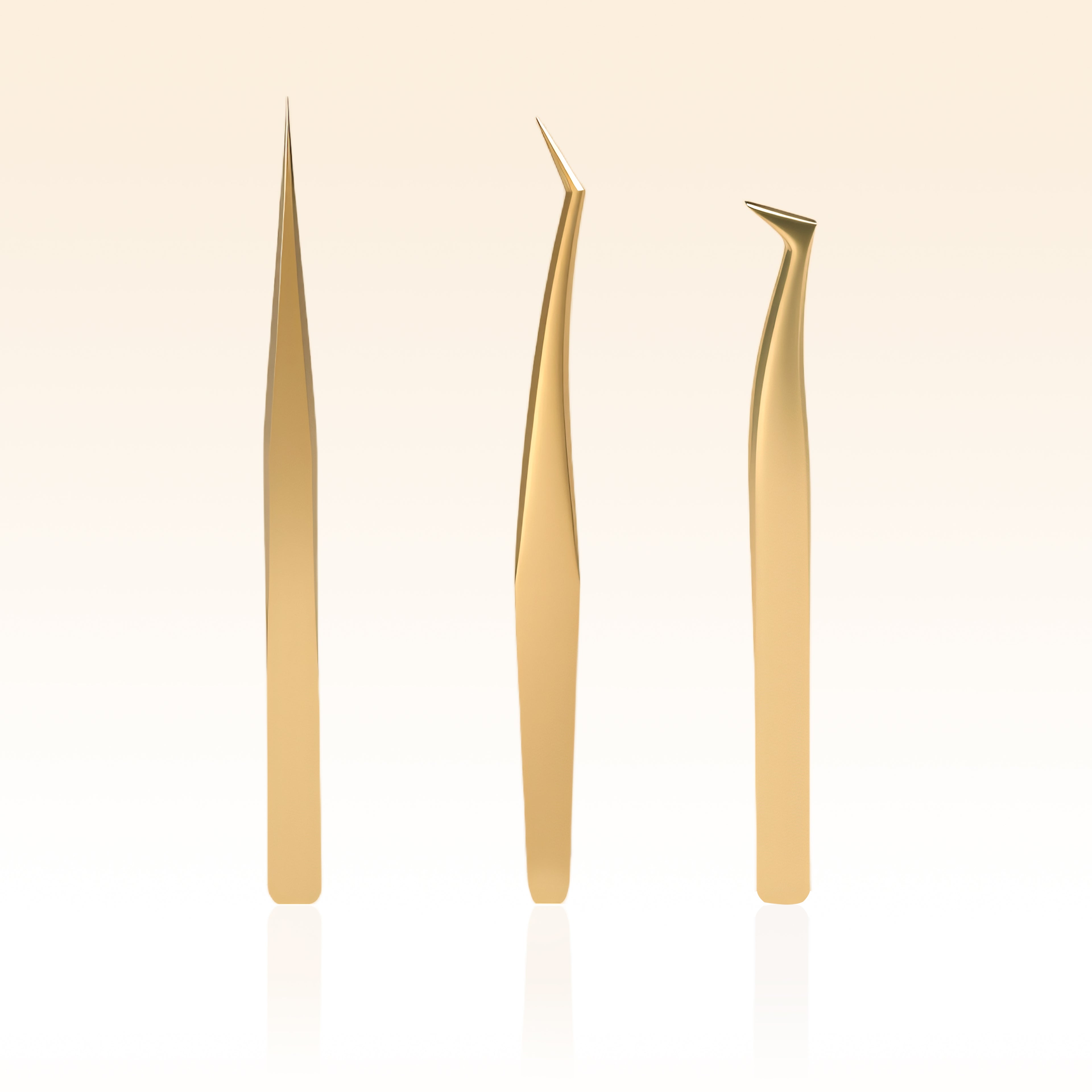 Taffeay Gold Lash Tweezer Set