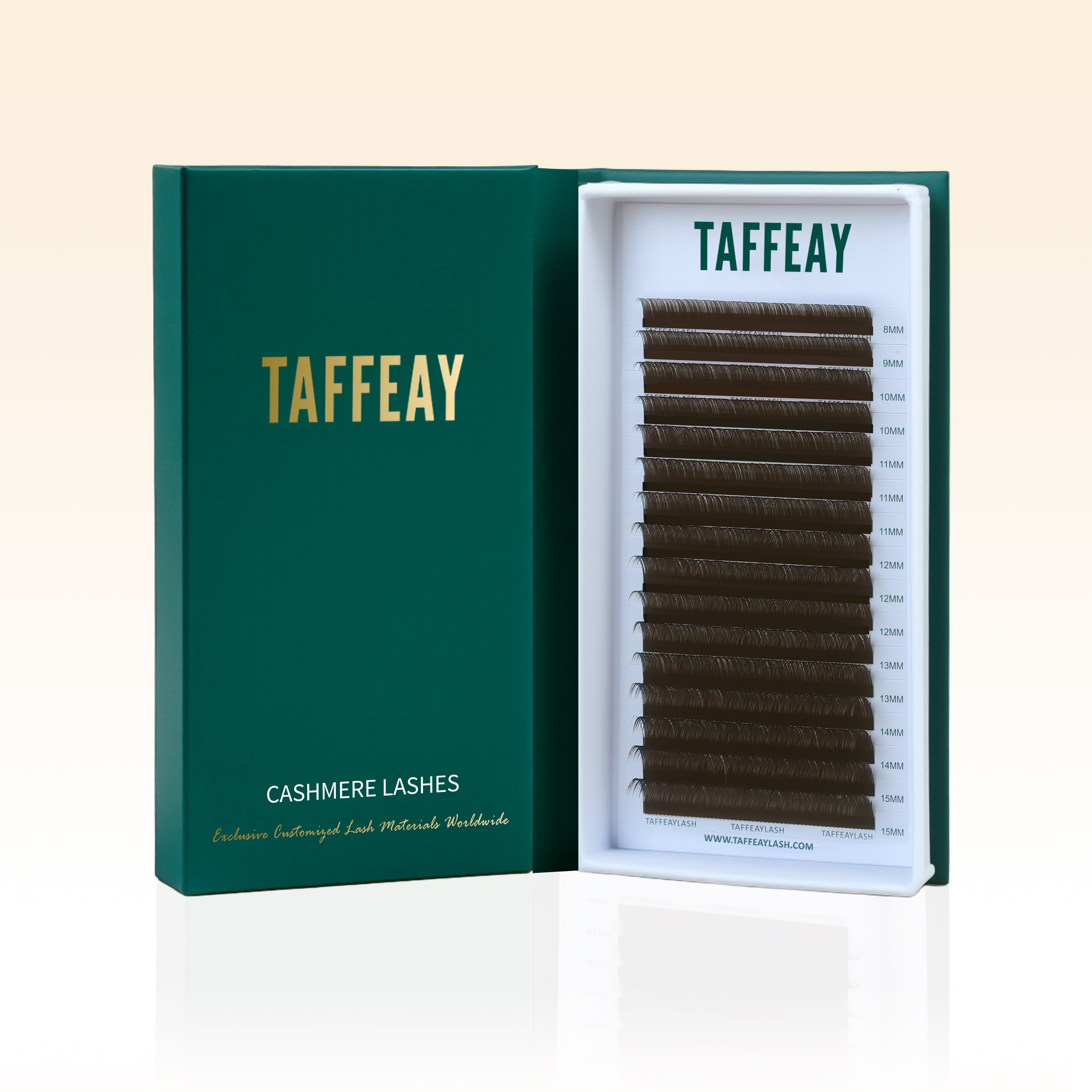 Taffeay Dark Brown Colored Lashes Extensions (16Rows)