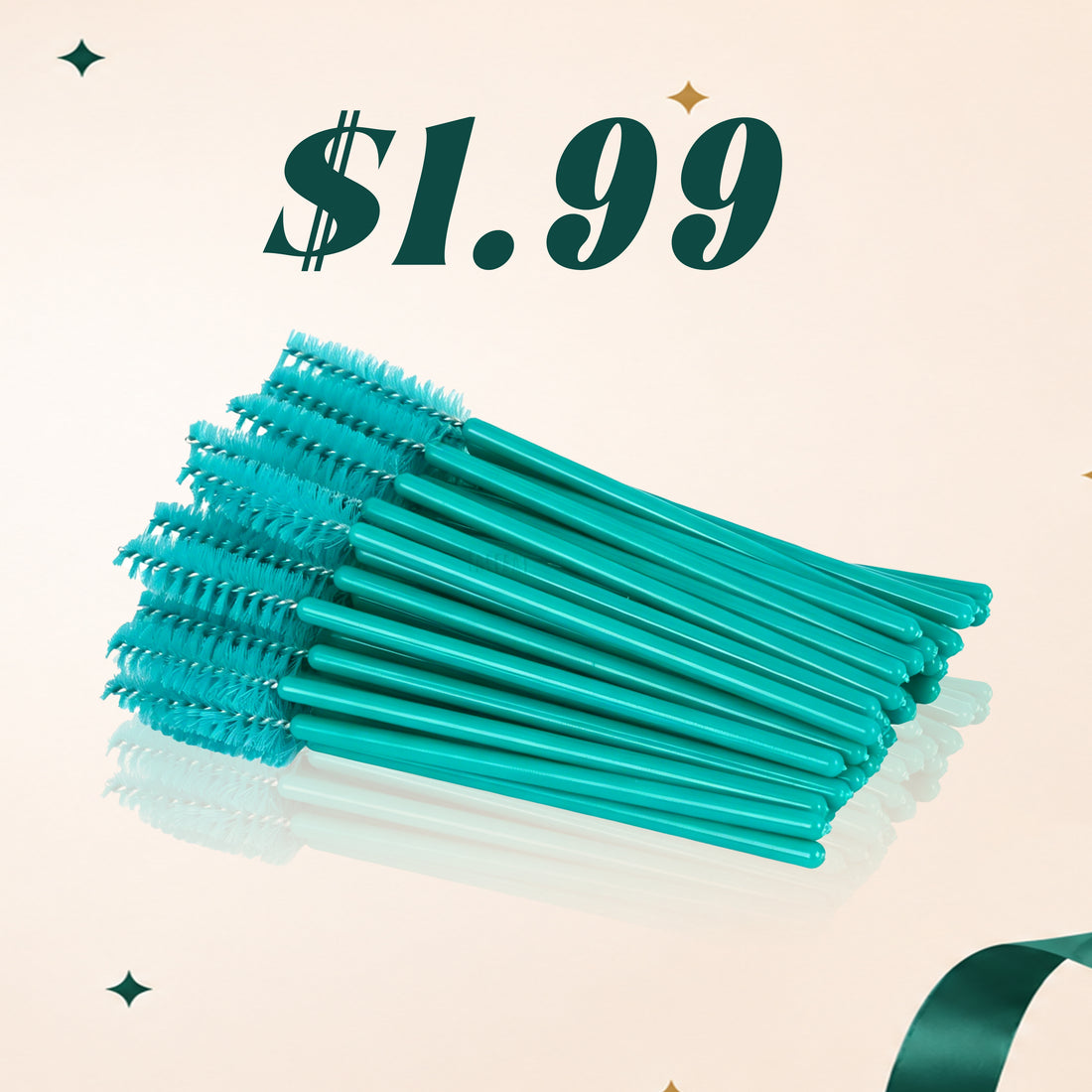 $1.99 Flash Sale Green Eyelash Brushes (50pcs/pack)
