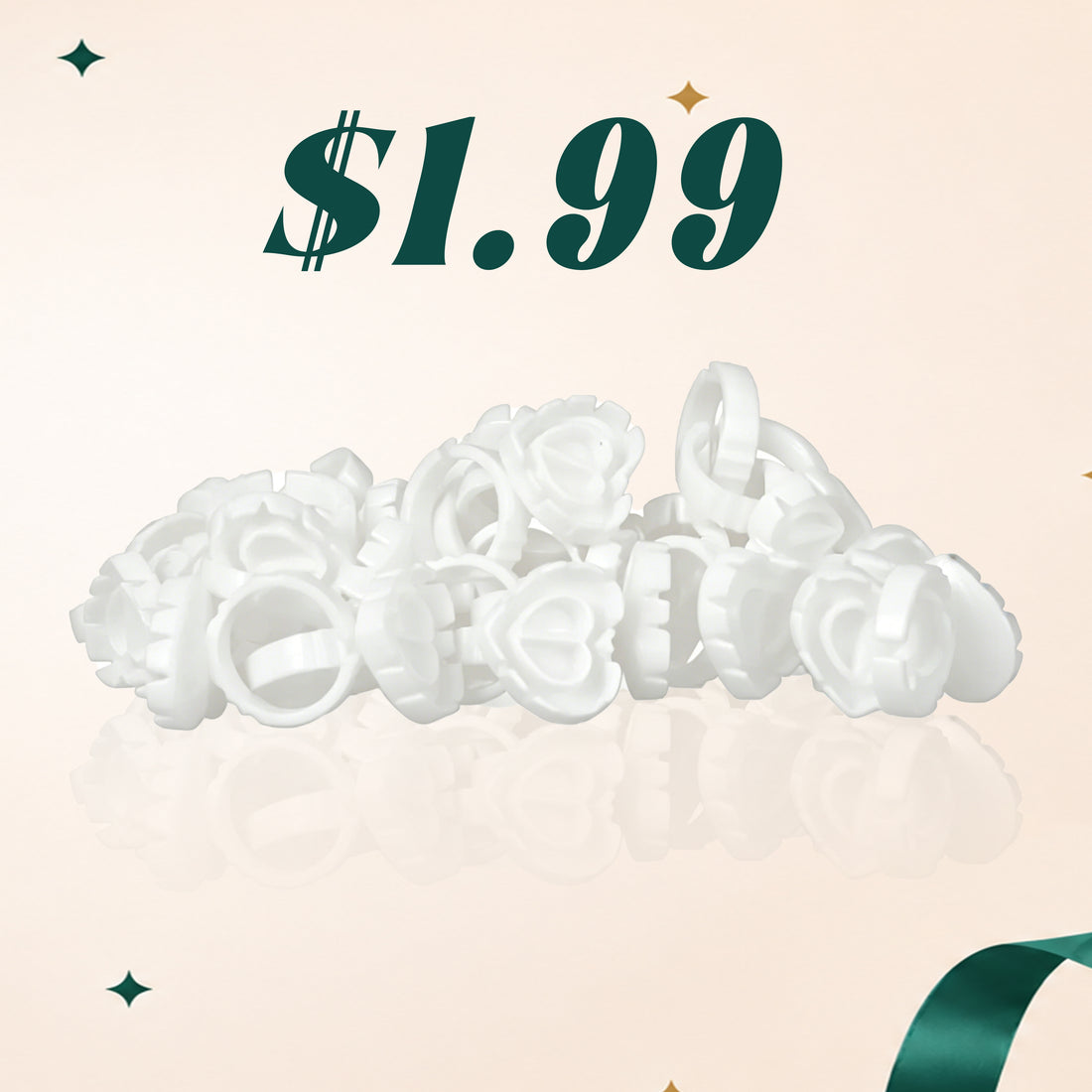$1.99 Flash Sale Heart-Shaped Lash Glue Ring Cup (100pcs/pack)