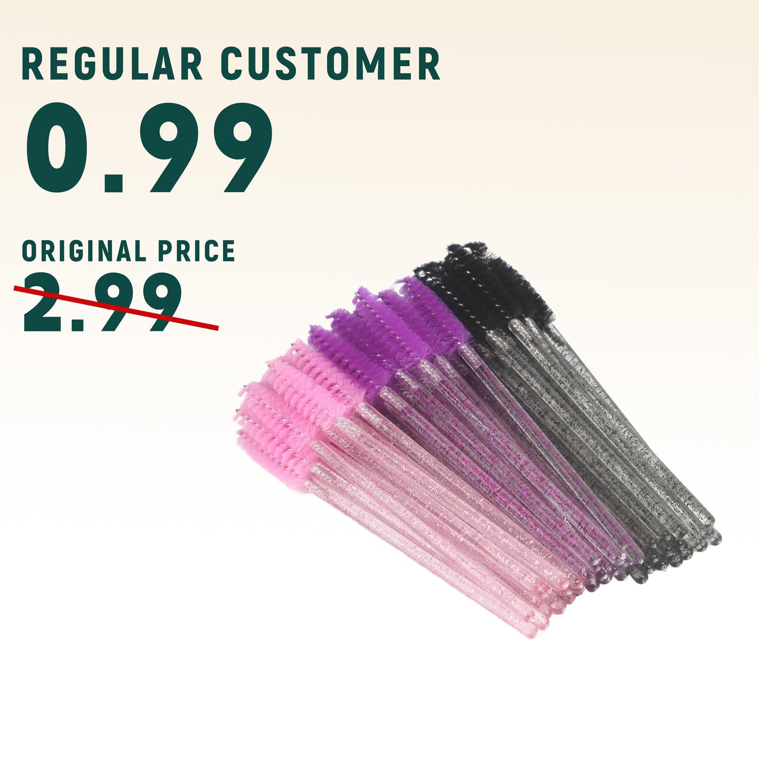 Limited 5 Items For Regulars Eyelash Glitter Mascara Brush (50pcs/pack)