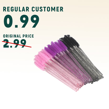 Limited 5 Items For Regulars Eyelash Glitter Mascara Brush (50pcs/pack)