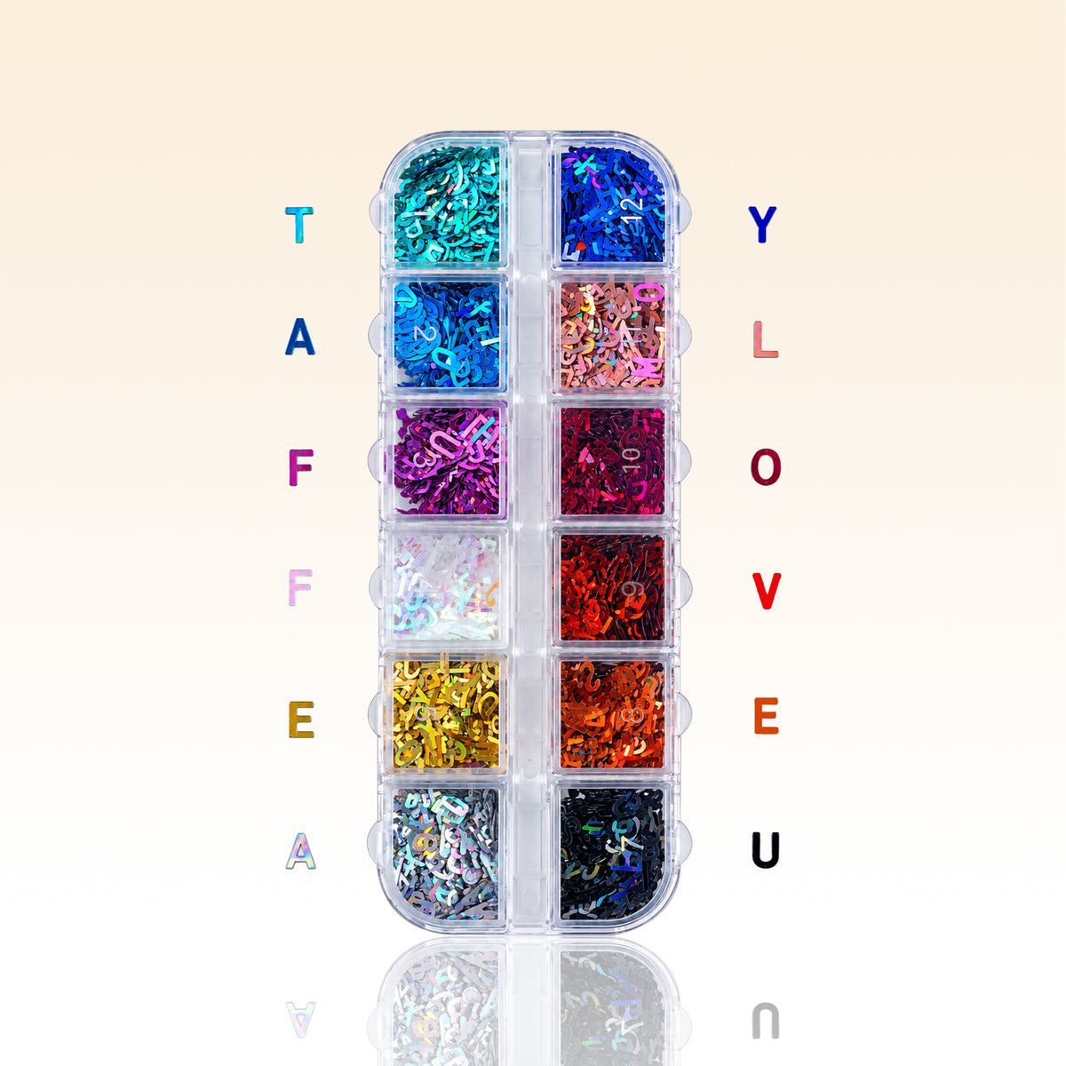 TAFFEAY Alphabet Lash Sequins