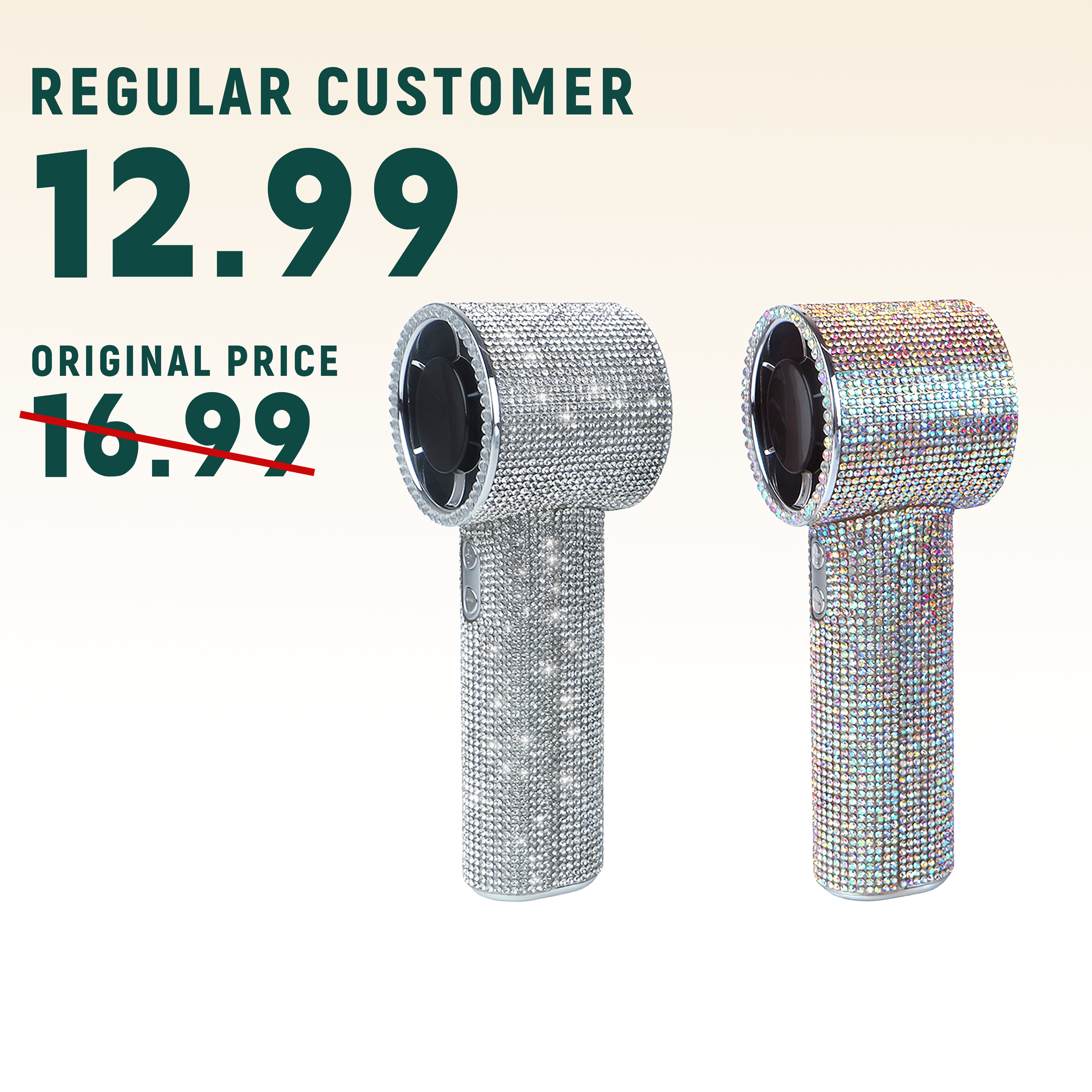 Limited 3 Items For Regulars Diamond Handheld Fan