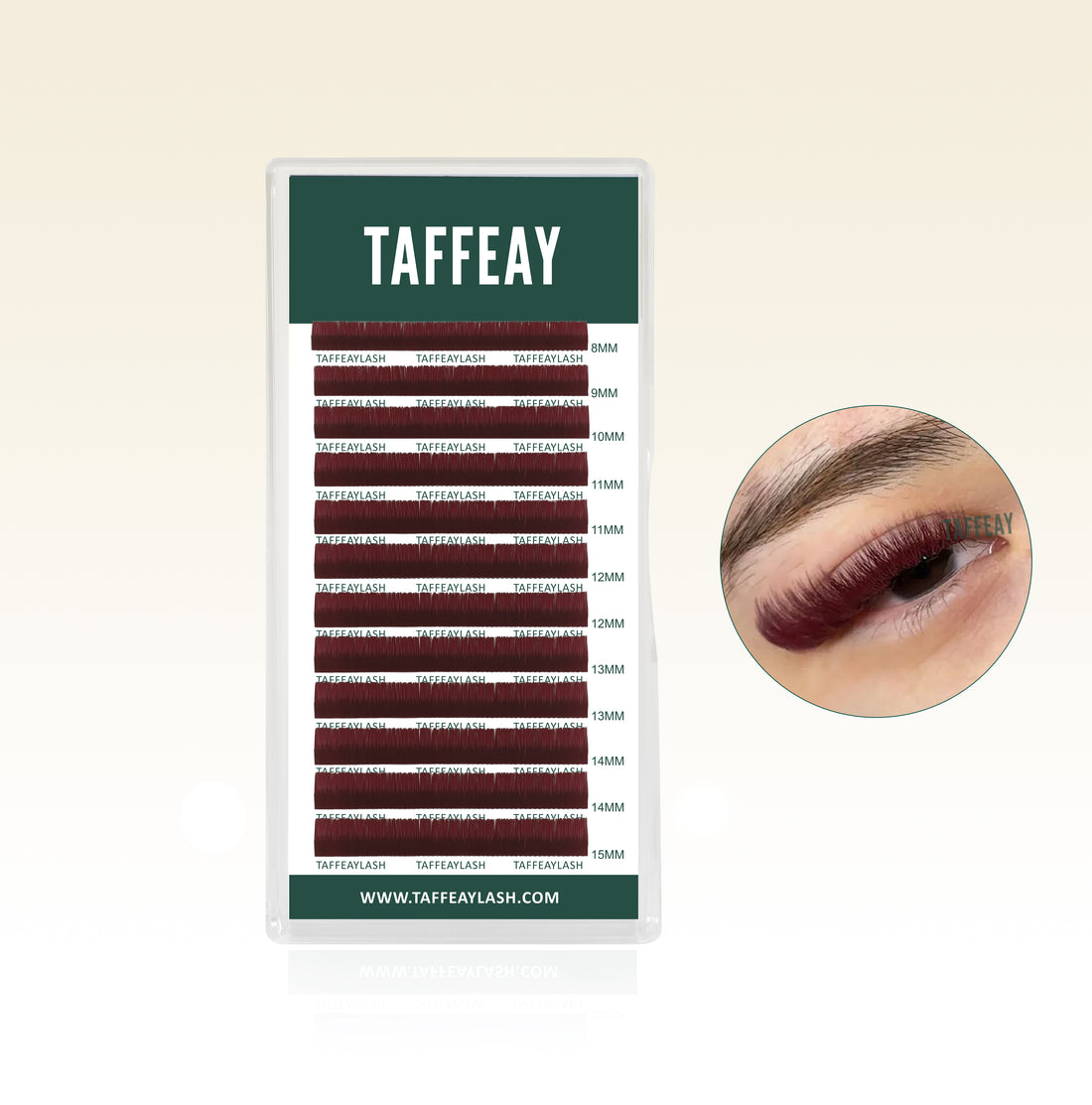 Dark Red Colored Lashes Extensions