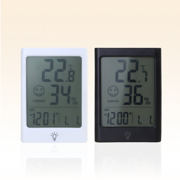 Taffeay Intelligent Temperature And Humidity Meter With Alarm Clock