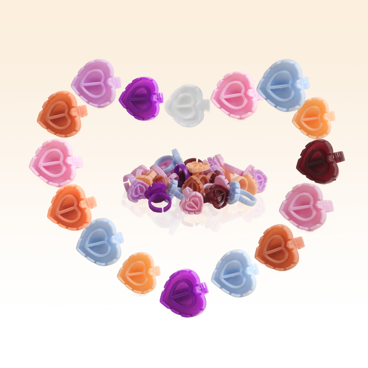 Taffeay Heart-Shaped Lash Glue Ring Cup